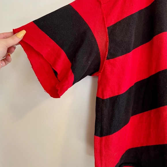 Free People Red and Black Striped Rugby Top - Picture 4 of 8